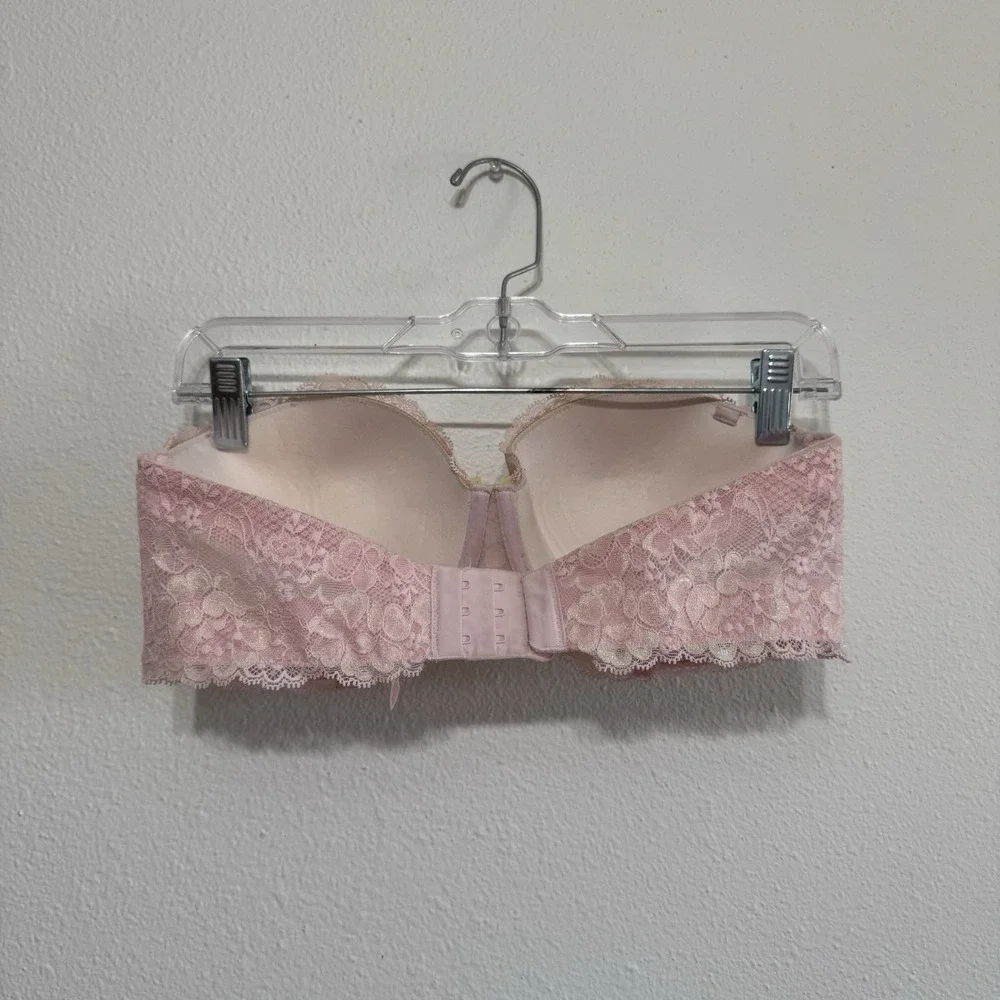Victoria's‎ Secret LIght Pink Lace Strapless Push Up Bra Womens Size 34DD